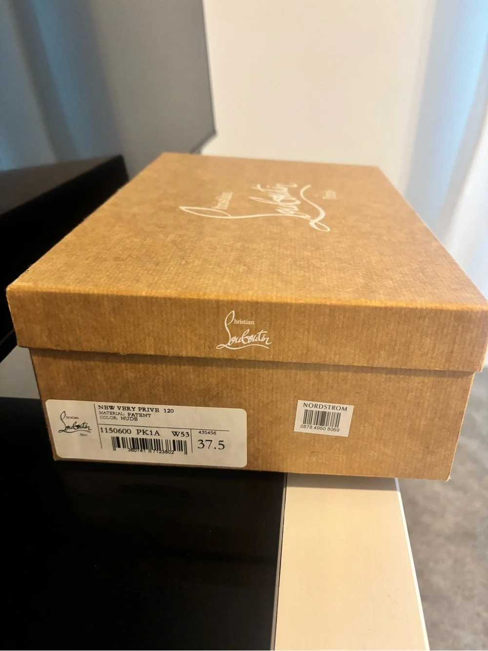 Christian Louboutin Very Prive Patent Nude Pumps with Red Sole
